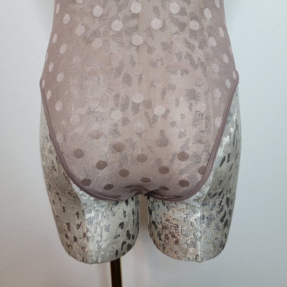 PINK Victoria's Secret Polka Dots Mesh Sheer Bodysuit. - Picture 9 of 15